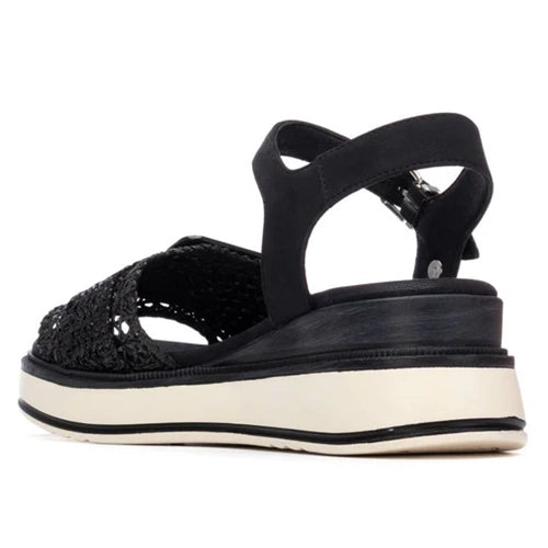 XTI Ladies Wedge Sandals - 145240 - Black
