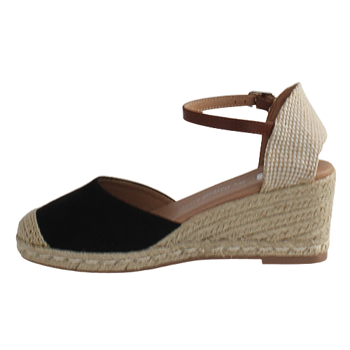 XTI Ladies Wedge Sandal - 140746 - Black