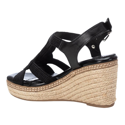 XTI Ladies Wedge Sandals - 142320 - Black