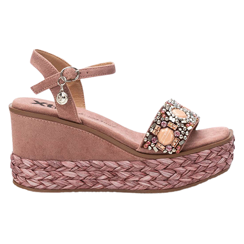 XTI Ladies Wedge Sandals 142677 Pink