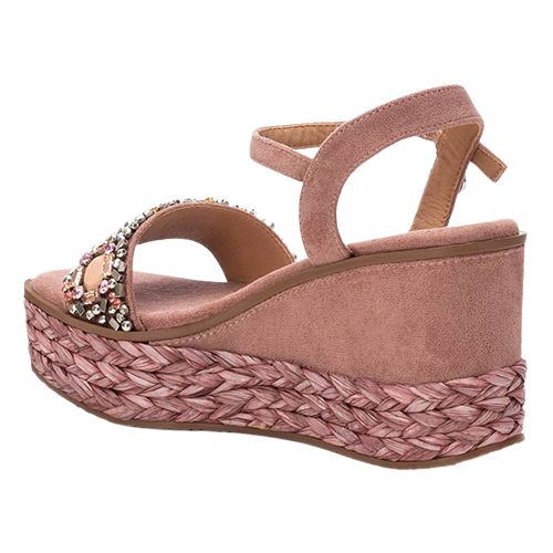 XTI Ladies Wedge Sandals - 142677 - Pink