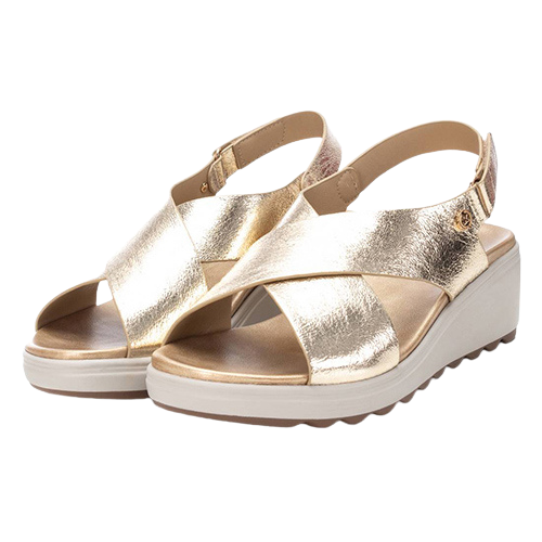 XTI Ladies Wedge Sandals - 142700 - Gold