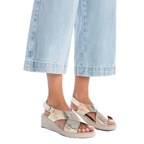 XTI Ladies Wedge Sandals - 142700 - Gold