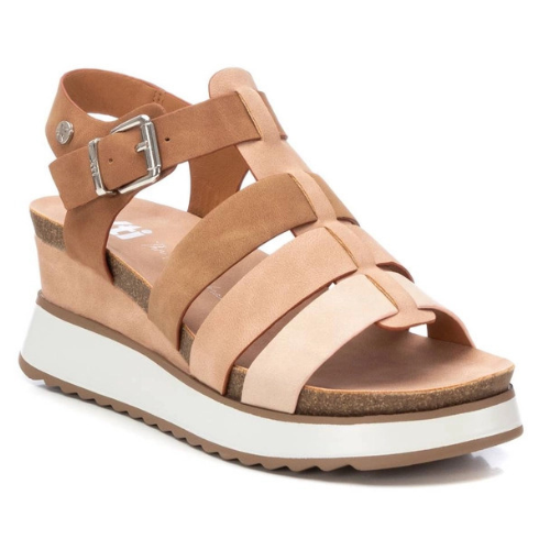 XTI Ladies Wedge Sandals - 142826 - Beige