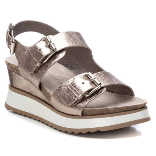 XTI Ladies Wedge Sandals - 142883 - Pewter