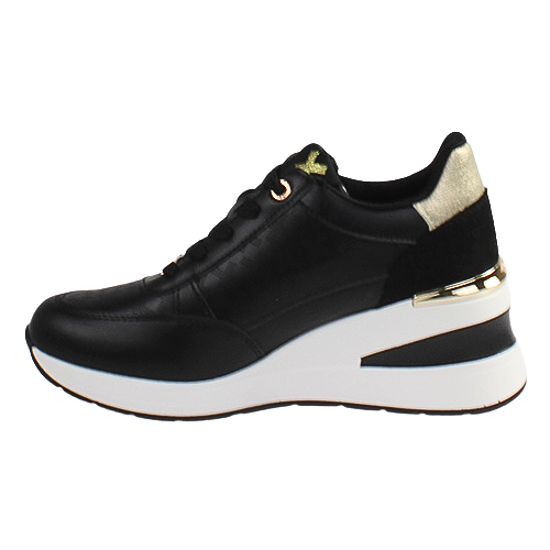 XTI Ladies Wedge Trainers - 142413 - Black