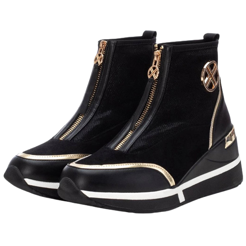 XTI Wedge Ankle Boots - 141795 - Black