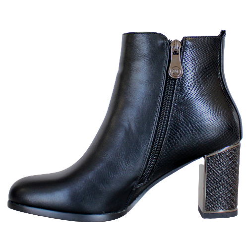 Zanni Block Heeled Ankle Boots -Hammond- Black