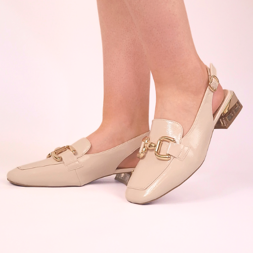 Zanni Ladies Slingback Loafers - Diraz - Nude