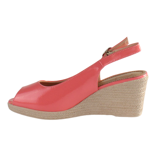 Zanni Ladies Wedge Peep Toes - Aryan - Coral