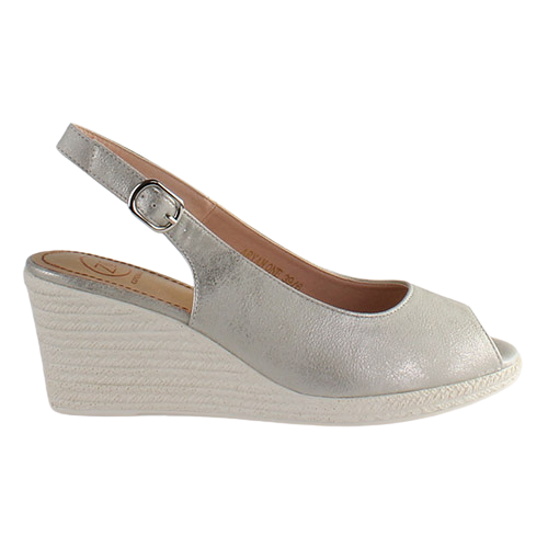 Zanni Ladies Wedge Peep Toes -Aryan - Silver