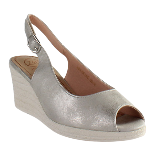 Zanni Ladies Wedge Peep Toes -Aryan - Silver