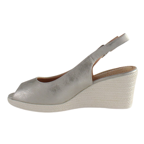 Zanni Ladies Wedge Peep Toes -Aryan - Silver