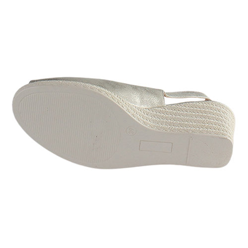Zanni Ladies Wedge Peep Toes -Aryan - Silver