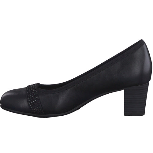 Jana Block Heeled Pumps - 22464-41 - Black