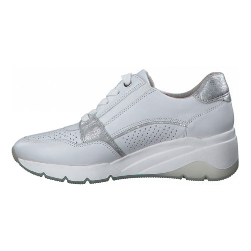 Jana Wedge Trainers - 23702-26 - White/Silver