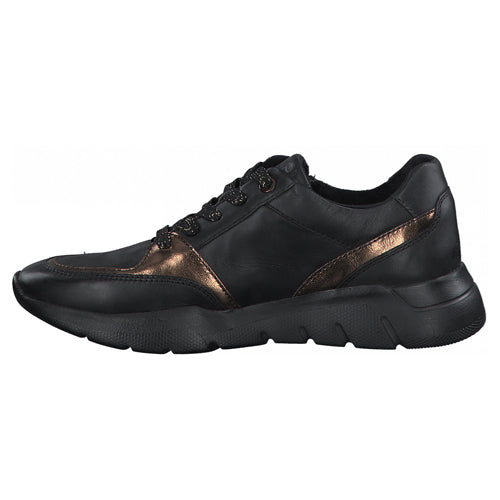 Jana Wide Fit Trainers - 23731-27 - Black/Gold