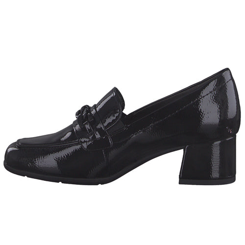 Jana Block Heeled Loafers - 24365-29 - Black Patent
