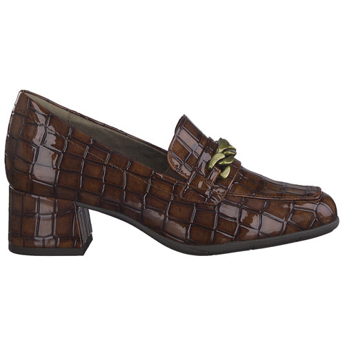 Jana Block Heeled Loafers- 24365-29 - Brown Croc