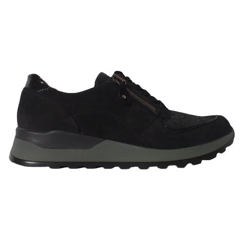Waldlaufer Wide Fit Trainers - H64007 - Black