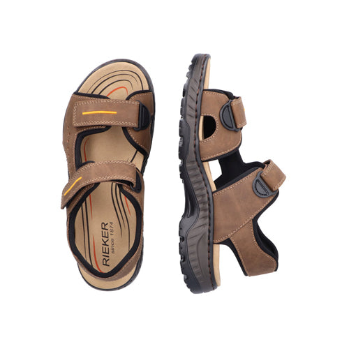Rieker Mens Trek Sandals- 21760-24 - Tan