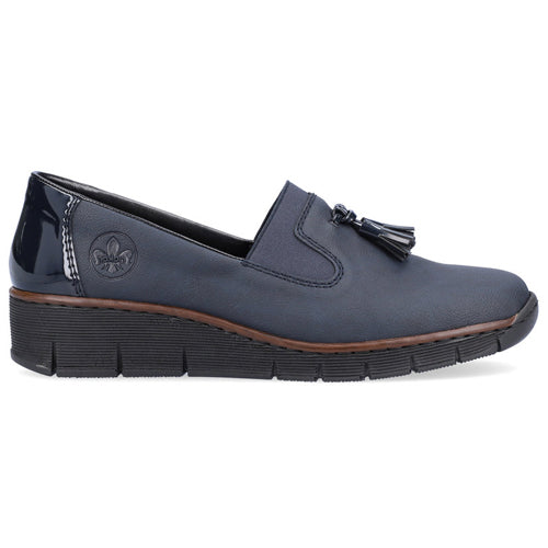 Rieker Ladies Wedge Shoes- 53751 - 14 - Navy