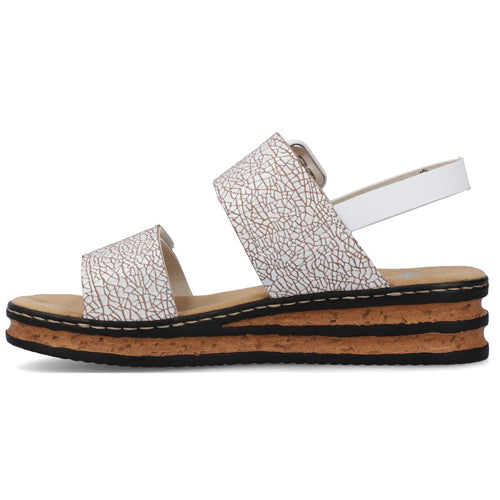 Rieker Wedge Sandals - 62950-80 - White