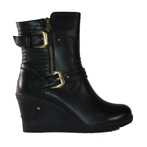 Redz Wedge Ankle Boots - H1192 - Black