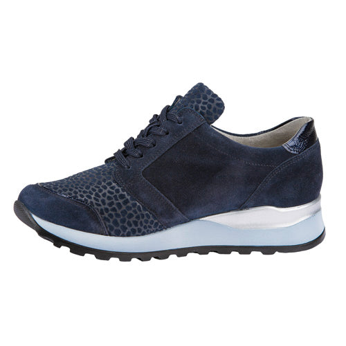 Waldlaufer Wide Fit Trainers - H64007 - Navy/White