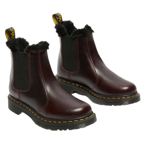 Dr Martens Fur Chelsea Boots - Leonore 2976 - Ox Blood