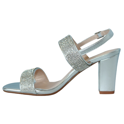 Sorento Dressy Block Heels - Coppershill - Silver