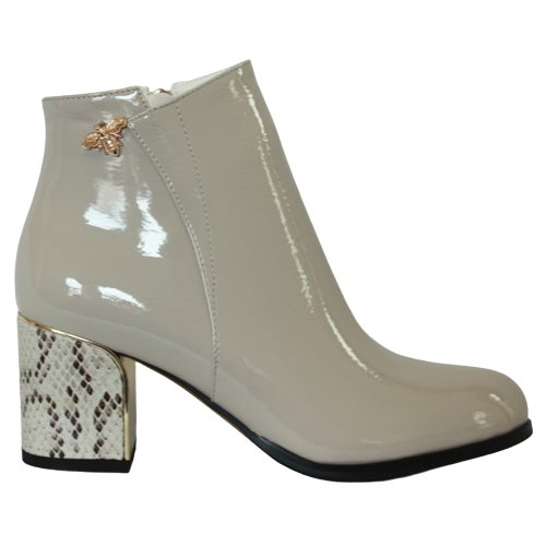 Kate Appleby Block Heeled Ankle Boots - Dalston - Putty
