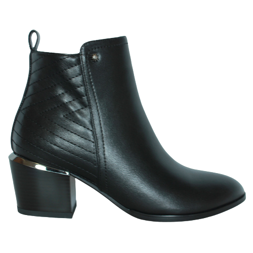 Redz Block Heeled Ankle Boots- 81469 - Black