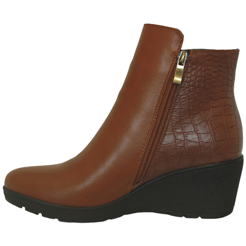 Redz Wedge Ankle Boots - R903 - Tan