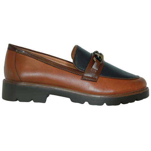 Zanni Loafers- Daqia One - Navy/Tan
