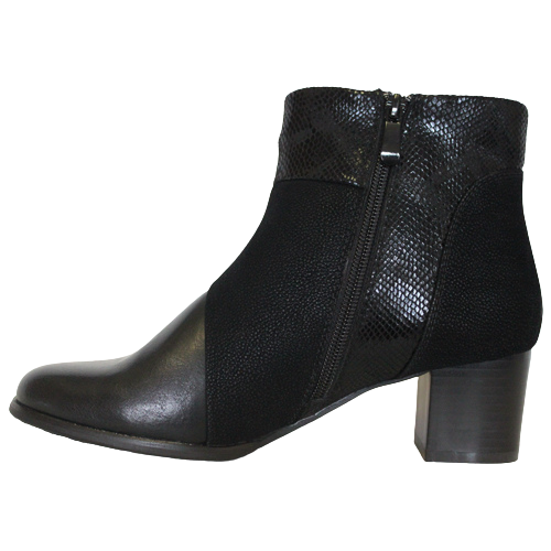 Redz Block Heeled Ankle Boots - CBN 1126 - Black