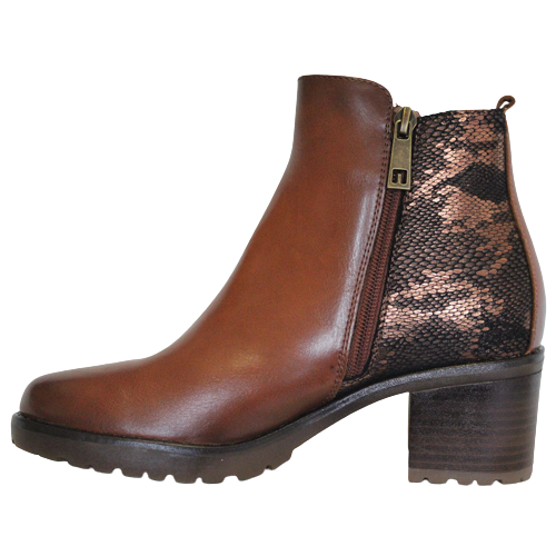Patrizio Como Block Heeled Ankle Boots - Bressan - Tan