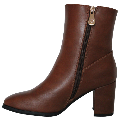 Zanni Block Heeled Ankle Boots - Sunchon - Caramel