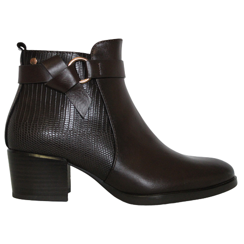 Patrizio Como Block Heeled Ankle Boots - Bitonto - Brown