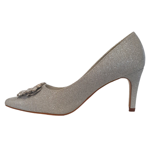 Sorento Dressy Heeled Pumps - Nuremore - Silver