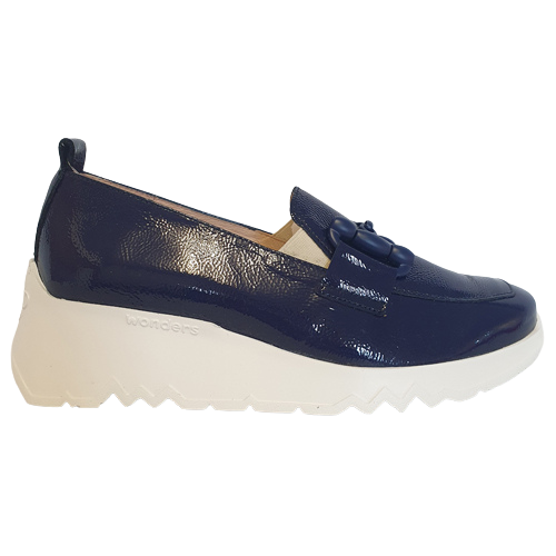 Wonders Wedge Loafers - E-6723 - Navy