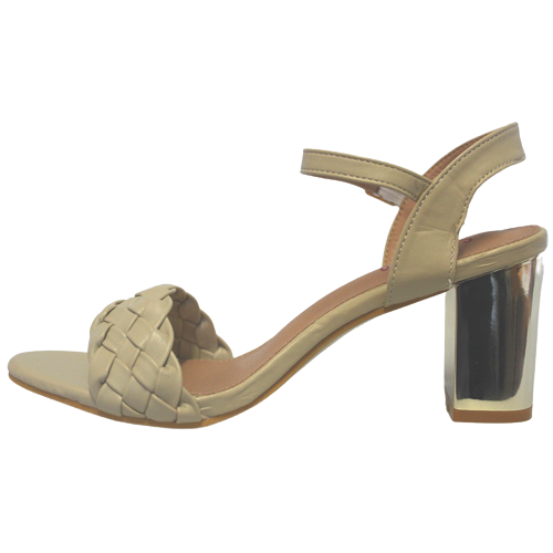 Sorento Block Heeled Sandals - Moyvalley - Nude