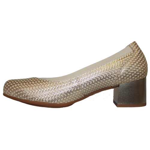 Pitillos Block Heeled Pumps- 5090 - Gold