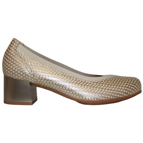 Pitillos Block Heeled Pumps- 5090 - Gold