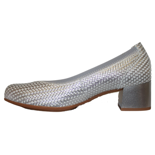 Pitillos Block Heeled Pumps - 5090 - Silver