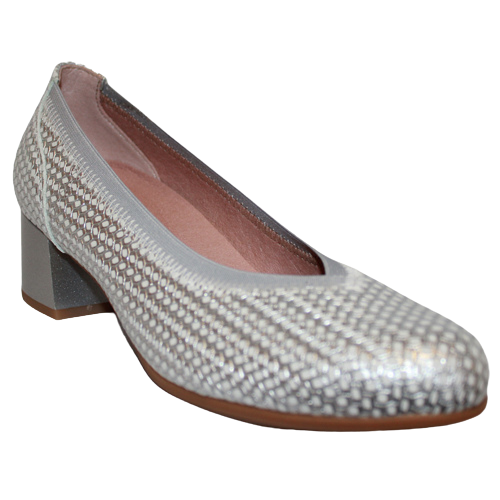 Pitillos Block Heeled Pumps - 5090 - Silver