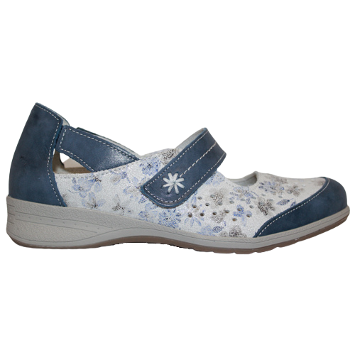 Suave Ladies Walking Shoes - Mary Jane - Blue