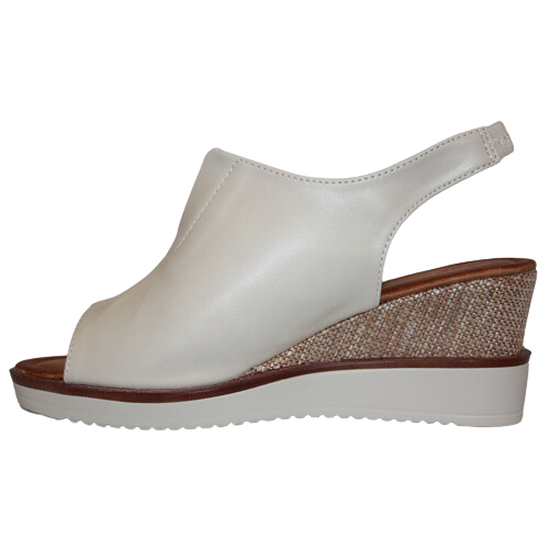 Zanni Wedge Sandals - Mirfa - Beige