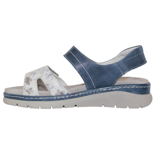 Suave Ladies Low Wedge Sandals - Manila - Navy