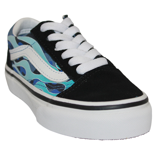 Vans Kids Trainers - Old Skool Camo Flame - Black/Blue